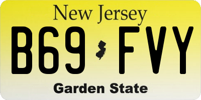 NJ license plate B69FVY