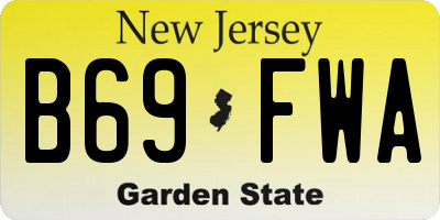 NJ license plate B69FWA