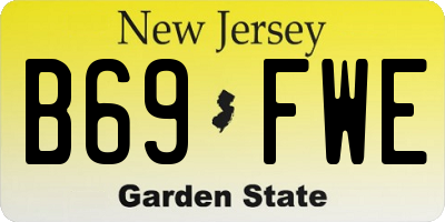 NJ license plate B69FWE