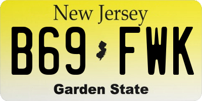NJ license plate B69FWK