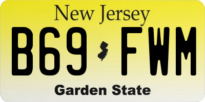 NJ license plate B69FWM