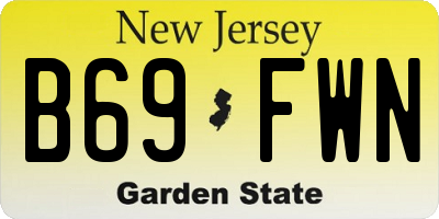 NJ license plate B69FWN