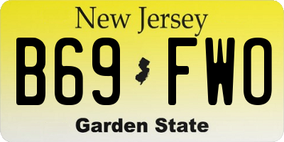 NJ license plate B69FWO