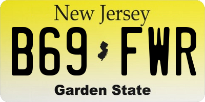 NJ license plate B69FWR