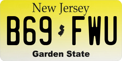 NJ license plate B69FWU