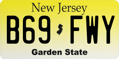 NJ license plate B69FWY