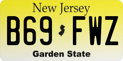 NJ license plate B69FWZ