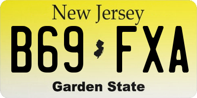 NJ license plate B69FXA