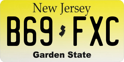 NJ license plate B69FXC