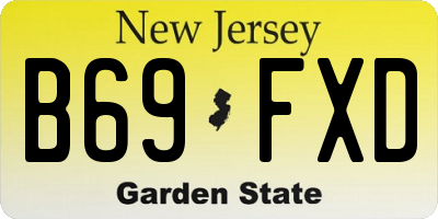 NJ license plate B69FXD