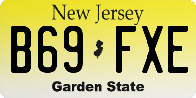 NJ license plate B69FXE