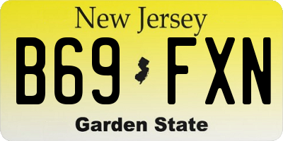 NJ license plate B69FXN