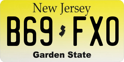 NJ license plate B69FXO