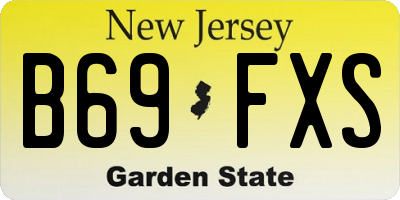 NJ license plate B69FXS