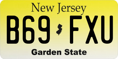 NJ license plate B69FXU