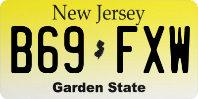 NJ license plate B69FXW