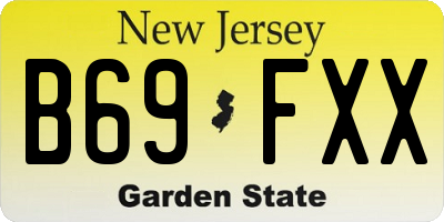 NJ license plate B69FXX
