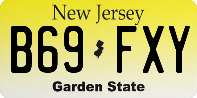 NJ license plate B69FXY