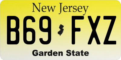 NJ license plate B69FXZ