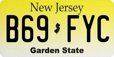 NJ license plate B69FYC