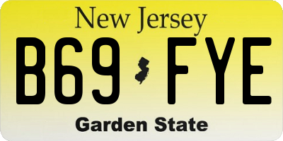 NJ license plate B69FYE