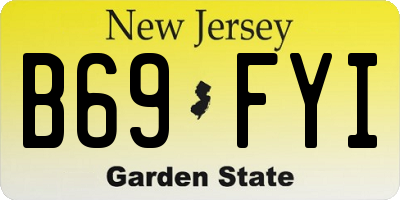 NJ license plate B69FYI
