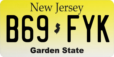 NJ license plate B69FYK