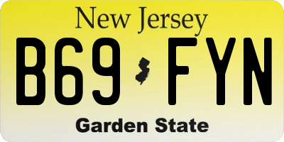 NJ license plate B69FYN