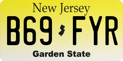 NJ license plate B69FYR
