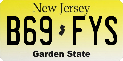 NJ license plate B69FYS
