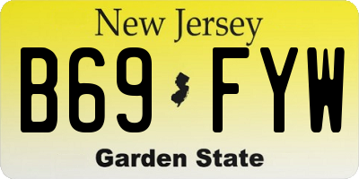 NJ license plate B69FYW
