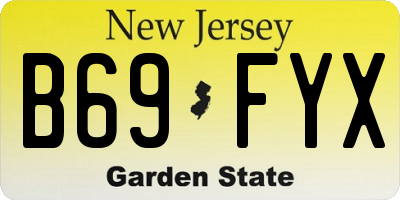 NJ license plate B69FYX