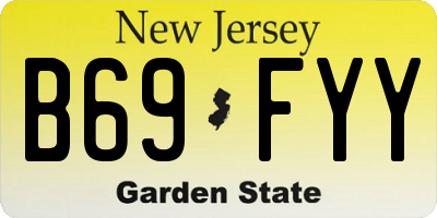 NJ license plate B69FYY