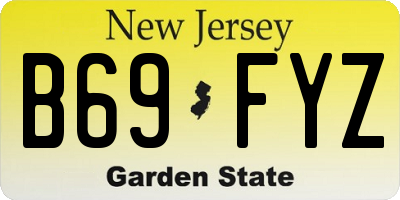 NJ license plate B69FYZ