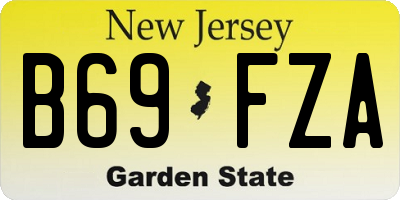 NJ license plate B69FZA