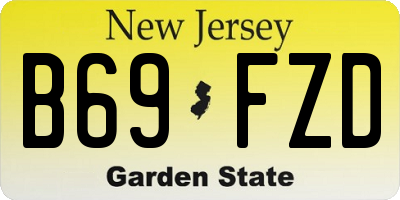 NJ license plate B69FZD
