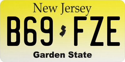 NJ license plate B69FZE