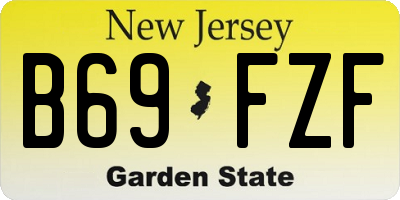 NJ license plate B69FZF