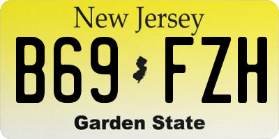 NJ license plate B69FZH