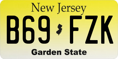 NJ license plate B69FZK