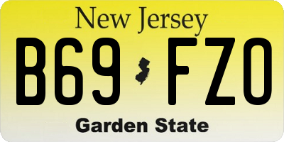 NJ license plate B69FZO