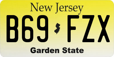 NJ license plate B69FZX
