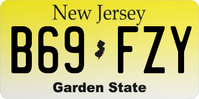 NJ license plate B69FZY