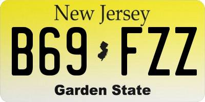 NJ license plate B69FZZ
