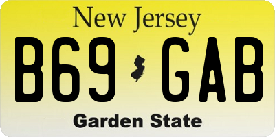 NJ license plate B69GAB