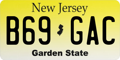 NJ license plate B69GAC