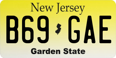 NJ license plate B69GAE