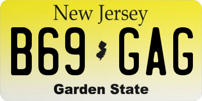 NJ license plate B69GAG