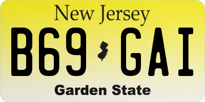 NJ license plate B69GAI