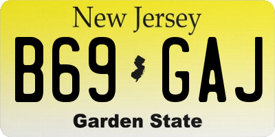 NJ license plate B69GAJ